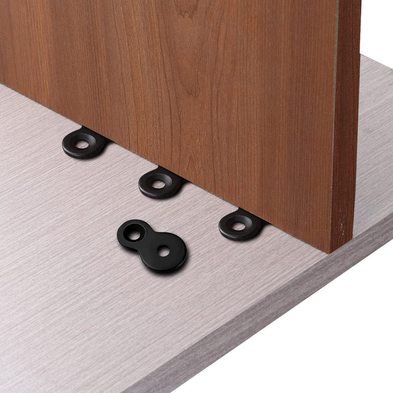 [Australia - AusPower] - Figure 8 Fastener, Heavy Duty Table Top Fasteners, Desktop Clips Tabletop Connector Bracket (Black) (20) (20) 20 