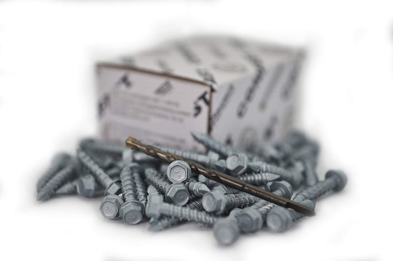 [Australia - AusPower] - CONFAST 1/4" x 1-1/4" Concrete Screws 410 Stainless Steel Hex with Concrete Drill Bit for Anchoring to Masonry, Block or Brick (50 per Box) 1/4" x 1-1/4" 