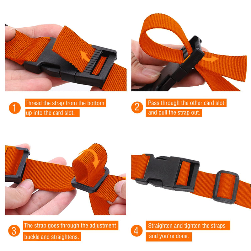 [Australia - AusPower] - Premium Utility Straps with Quick Release Buckle Adjustable Short Nylon Tie Down Straps for Backpack Tactical Lashings Camping Gear Sleeping Bag Mattress Conveyor Belt Luggage 6 feet Orange 
