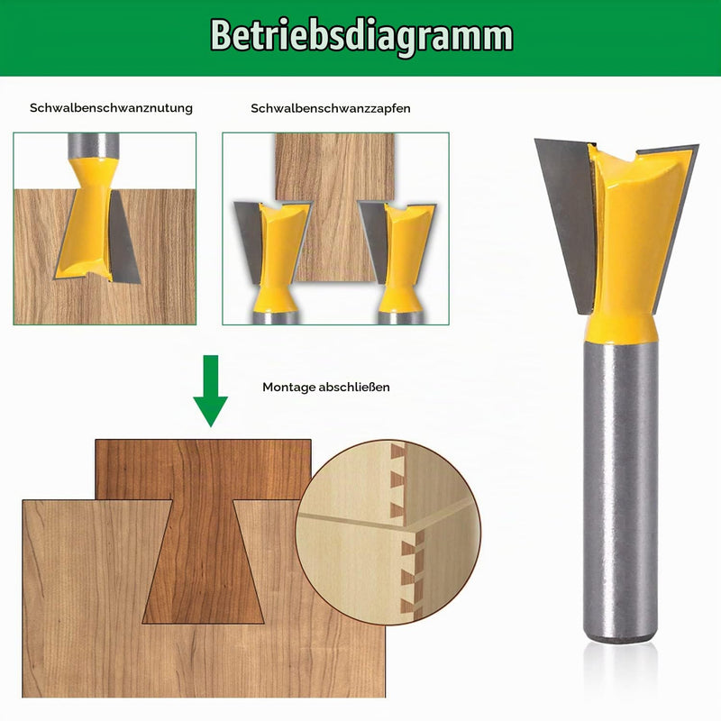 5 Piece Dovetail Face Cutter 8 mm Shank, Dovetail Cutter Set, 1/4 Inch 1/2 Inch 3/8 Inch 5/8 Inch 3/4 Inch Cutter for Router, 8 mm Shank, Milling Head for Router, Face Milling Cutter for Wood (5)