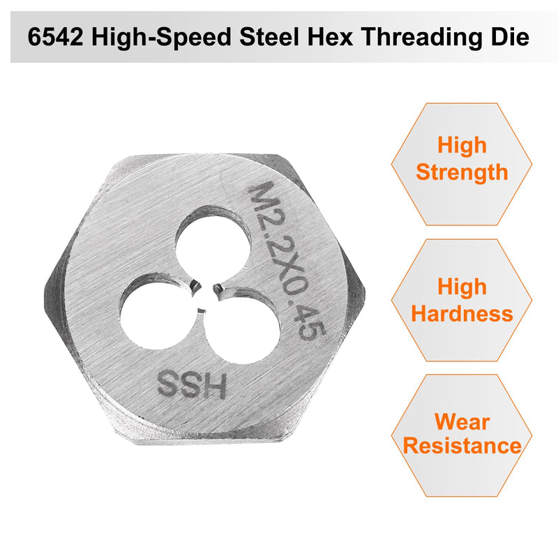 QUARKZMAN Hex Thread Cutting Jaw M2.2 x 0.45 Metric Thread Right Thread High Speed Steel Recutting Jaw Fixed Thread Cutting Tool Repair Tool