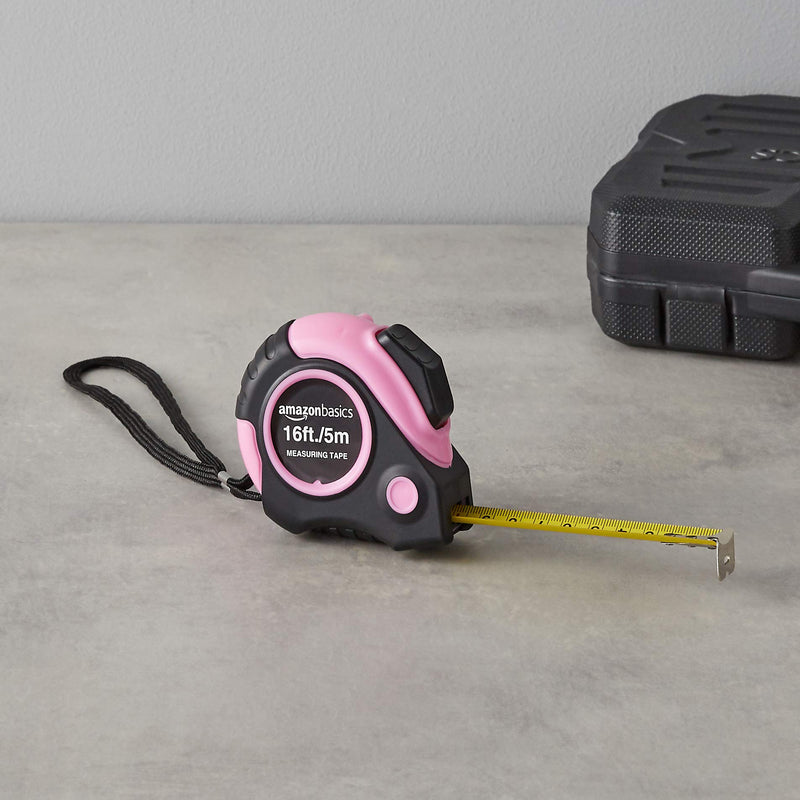 Amazon Basics 16ft Pink Tape Measure 5 m