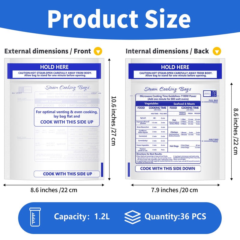 100 Pcs Microwave Steamer Bags 7.9 X 8.6 Inch Zipper Steam Cooking Bags Reusable Microwave Cooking Bag for Vegetables Potatoes and Meat (100) 100