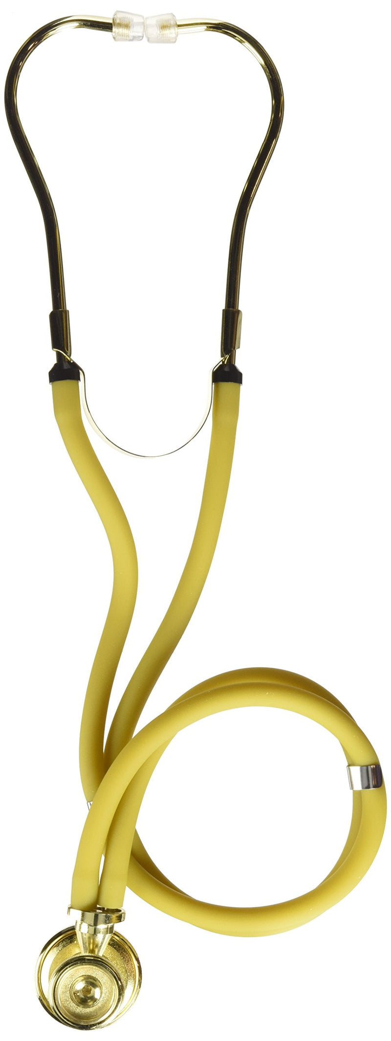 [Australia - AusPower] - Dixie Ems Sprague-Rappaport Type Two Tube Stethoscope – Yellow with Plated Gold 