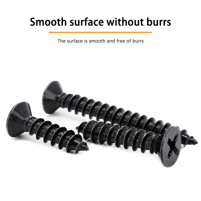[Australia - AusPower] - #10 X 1" Black Screw,Flat Head Phillips Wood Screw, Electroplating Black Carbon Steel, 10 X 1-Inch, 75Pcs #10 x 1" Black Zinc Plated Screws 