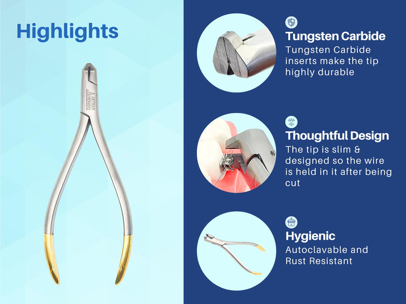 [Australia - AusPower] - ARTMAN INSTRUMENTS Braces Wire Cutter Orthodontic Distal End Cutter Large Handle Tungsten Carbide Inserts with Safety Hold 