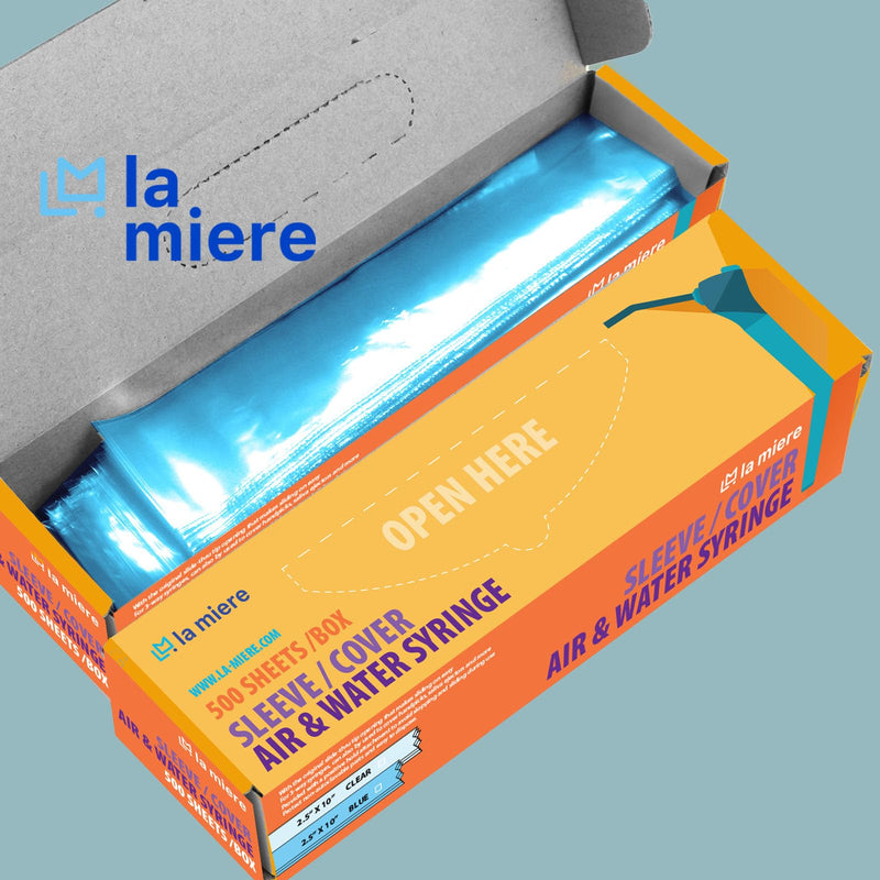 [Australia - AusPower] - Blue 500 per Box 2.5 inch X 10 inch Air and Water Syringe Sleeve, Precut Opening Syringe Sleeve,3 -Way Syringes (Blue, 500/Box) Blue Box 1 