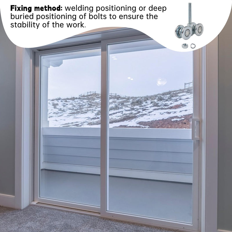 Mxfans Steel Sliding Track Roller Hanging Barn Door Rail Trolley Wheel H3-3 Replaces Stainless Steel Kit