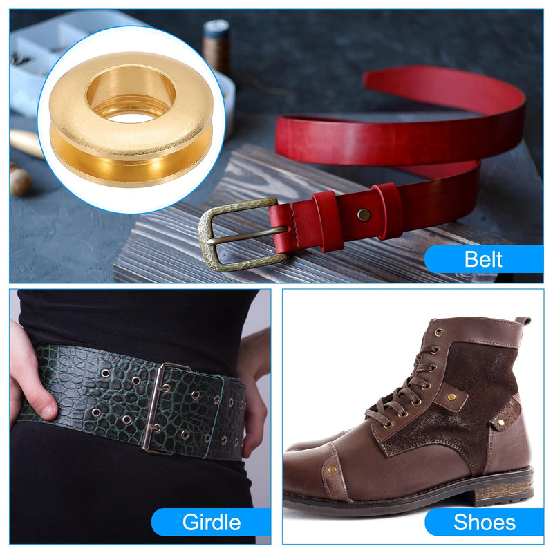 [Australia - AusPower] - PATIKIL 15.5mm(5/8 inch) Solid Brass Hole Eyelets, 20 Pcs Arc Surface Self Backing Grommets with Washer for Shoes Clothes Crafts Bag Leather Craft, Light Gold 15.5mm(5/8 inch) 