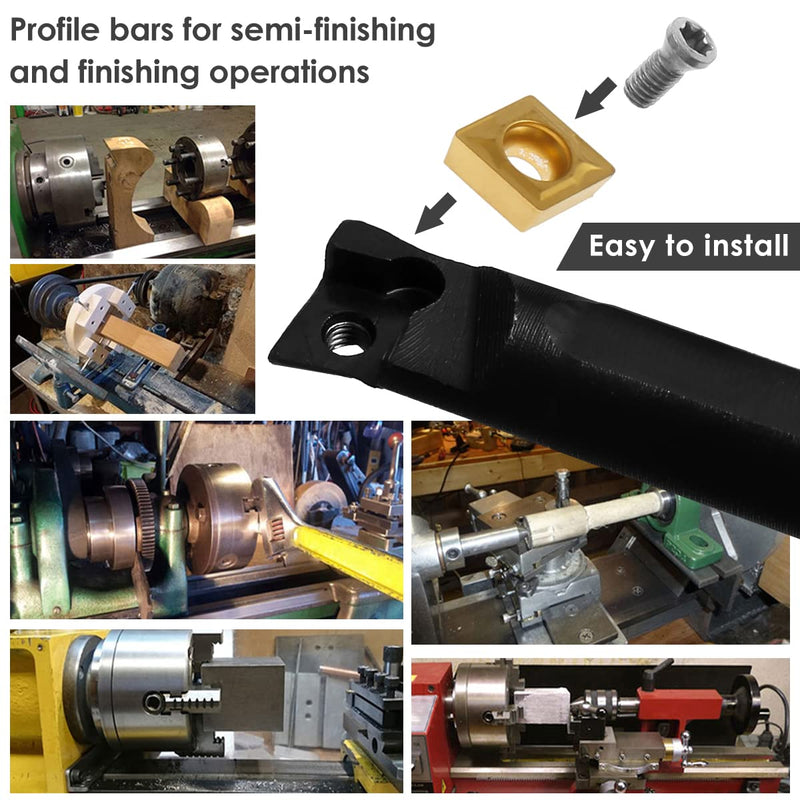 [Australia - AusPower] - Lathe Turning Tool Set Metal Boring Bar S06K/S07K/S08K/S10K-SCLCR06 Mini Cutting Tool with 10Pcs Carbide Inserts CCMT060204 and 4Pcs Wrenches(4PCS) 4pcs-sclcr06 