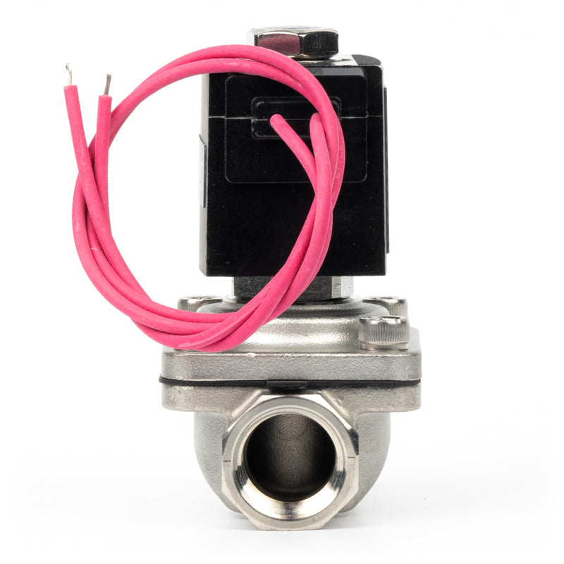 [Australia - AusPower] - U.S. Solid 1/2" Stainless Steel Solenoid Valve - 12V DC Normally Closed Electric Solenoid Valve with Viton Seal, Lead Wire Type 0.5 Inch 