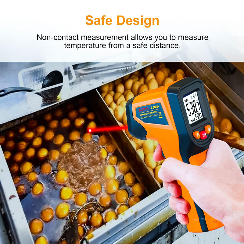 [Australia - AusPower] - Upgraded Digital Infrared Thermometer Gun -58°F~1112°F, Handheld Non Contact Heat Laser Temperature Gun, IR Thermometer Temp Gun with Adjustable Emissivity for Cooking/BBQ/Fridge/Engine(Not for Human) Classic 