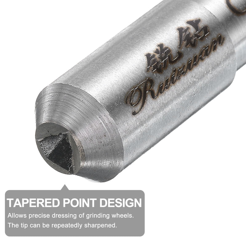 QUARKZMAN 5pcs Diamond Grinding Tools 10mm x 47mm (25/64" x 1-7/8") Single Tapered Round Pin Welded Diamond Grinding Wheel Dressing Tools Silver Color 5