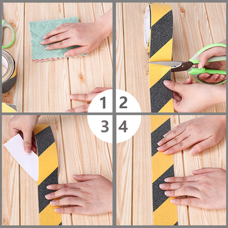Non Slip Safety 2 Inch X 32.8ft, Grip Tape for Stairs Steps Black/Yellow