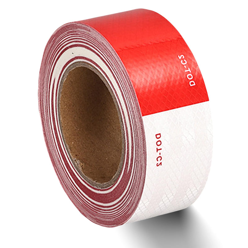 DOT-C2 Reflective Tape 2 Inch x 50 Feet Red White Reflective Tape Outdoor Waterproof Conspicuity Strong Adhesive Reflector Tape Warning Safety Tape for Vehicles Trailers Boats Signs