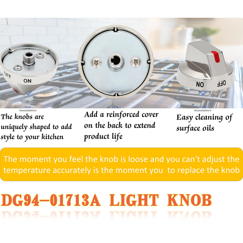 [Australia - AusPower] - DG94-01713A Light Knob DG94-01713A Gas Range Burner Control Dial Knob for Samsung Range Oven Stove NX58M9420SS NX58M9420SSAA NX58M9420SSAA-00（1 Pack） 
