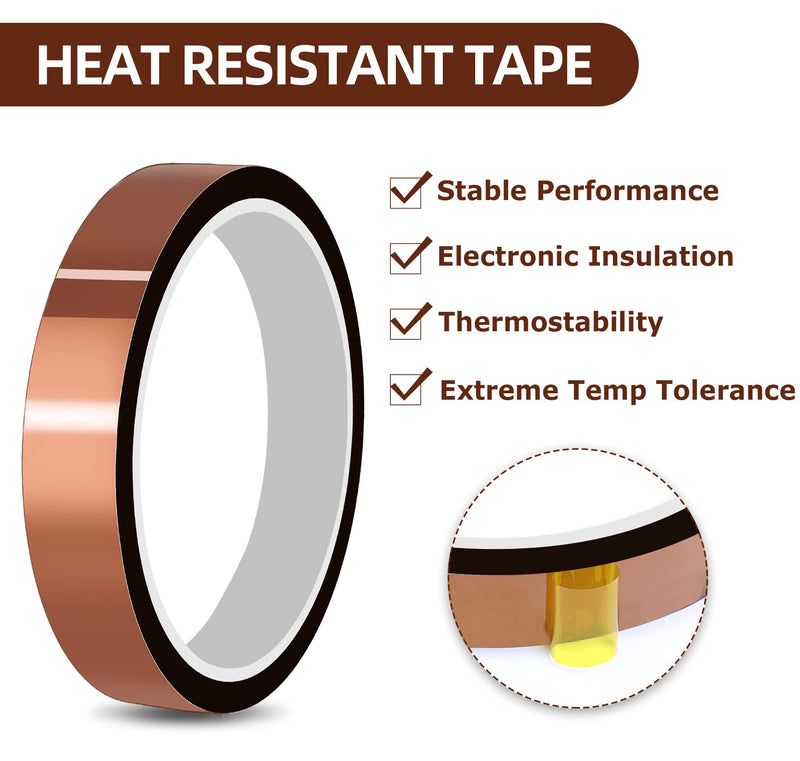[Australia - AusPower] - MS WGO High Temperature Tape Heat Tape Heat Resistant Tape Heat Transfer Tape Heat Tape for Sublimation No Residue 10mm X 33m 108ft Brown 
