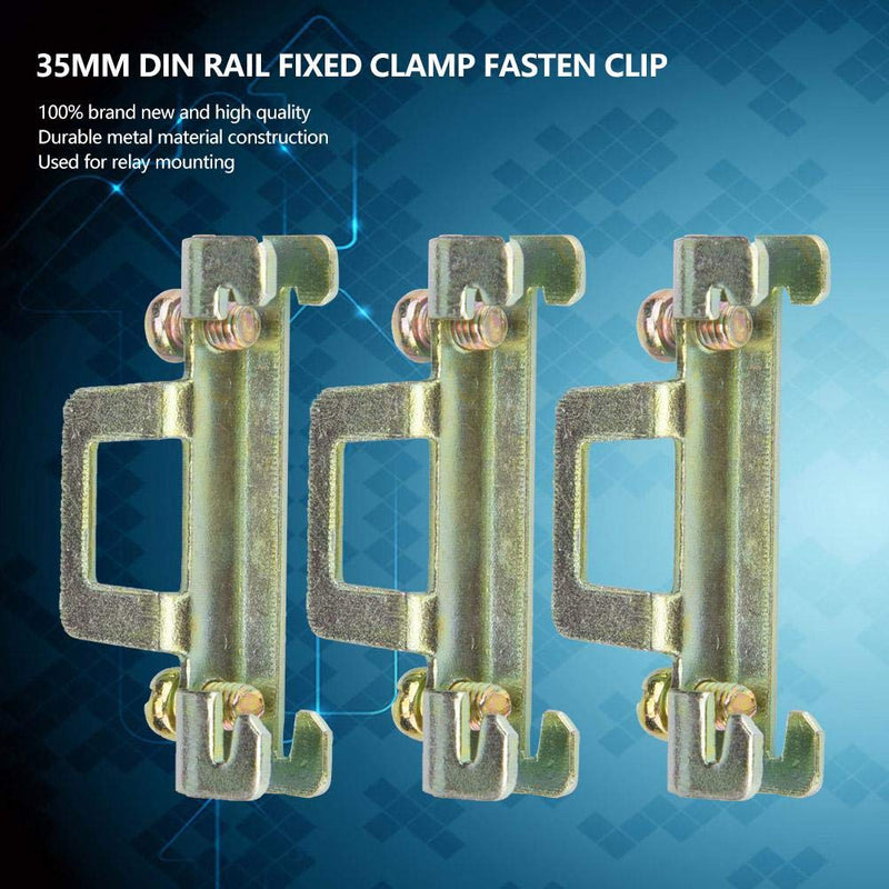 [Australia - AusPower] - 10Pcs Fixed Clamp Fasten Clip for 35mm DIN Rail Fixed Clamp Screw Fixed Type Fasten Clip for Relay Mounting(Metal Model 11) 