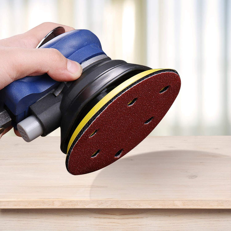 Pack of 100 Sandpaper 125 mm, Professional Random Orbital Sandpaper Set for 125 mm 8 Hole Sanding Discs with 60/80/100/120/180/240/320 Grit for Wood, Metal and Paint red 80 1D-DPMI-40M8