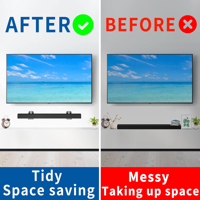 [Australia - AusPower] - Sound Bar Mounts Universal Soundbar Wall Mount Bracket Kit for Most of Soundbars Wall Mount Shelf Mounting Brackets, Black 