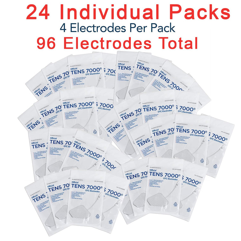 TENS 7000 Official TENS Unit Electrode Pads - 96 Pack, Premium Quality OTC TENS Unit Replacement Pads, 2" X 2" - Compatible with Most TENS Machines, Replacement Electrodes Value Pack
