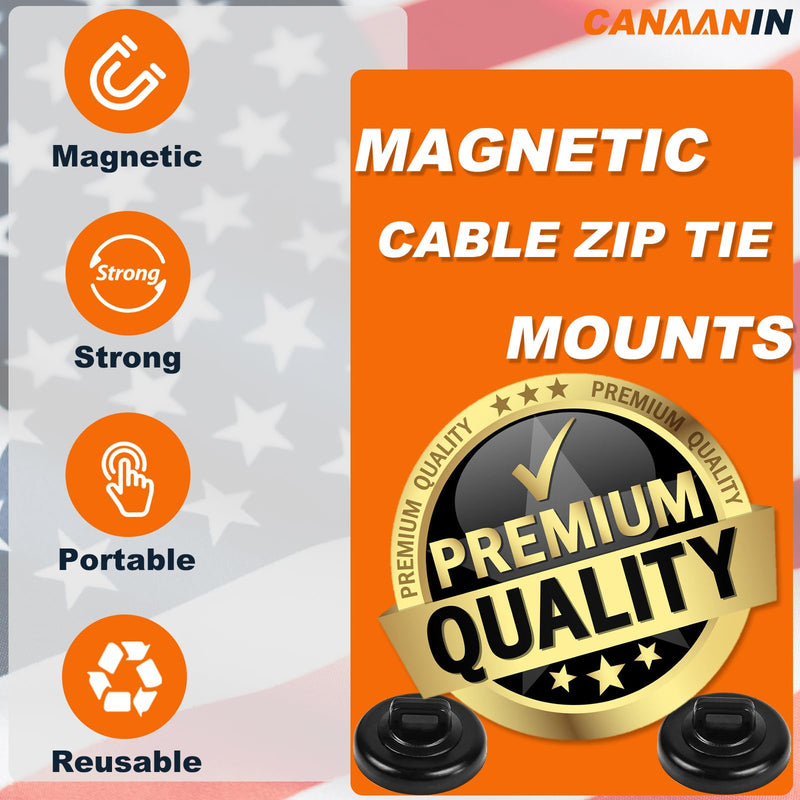 [Australia - AusPower] - Magnet Zip Tie Mount Clips Magnetic Zip Ties Mount Base Holder Strong Wire Cable Holder Mount Wire Clips Management for Home Office Marine Electrical Wiring (D19 20 Pcs) Black D19 