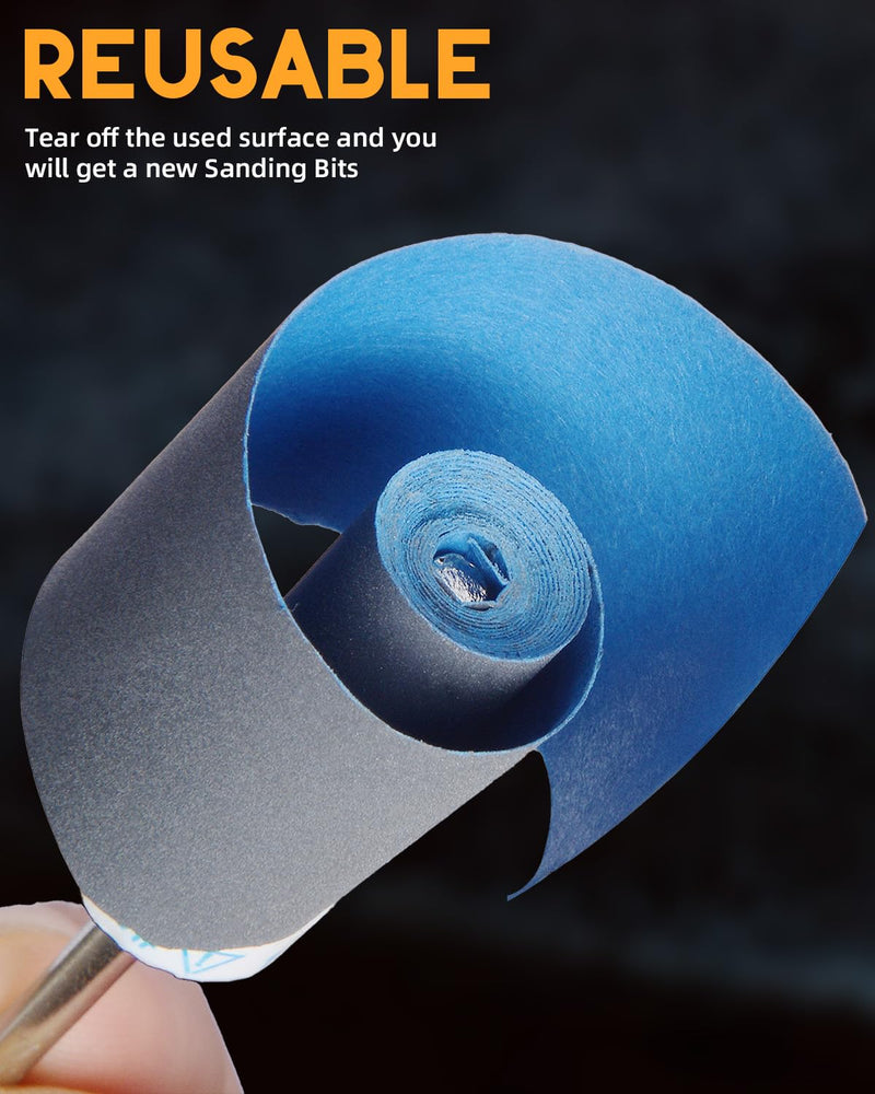 Sanding Sleeves Set for Dremel Rotary Tool Sanding Attachments, 180/240/320/600/1000/1500/2000 Grit Sanding Rollers, Accessory Set with 3 mm Shaft for Metal Stone and Wood Grinding 28 pieces mix