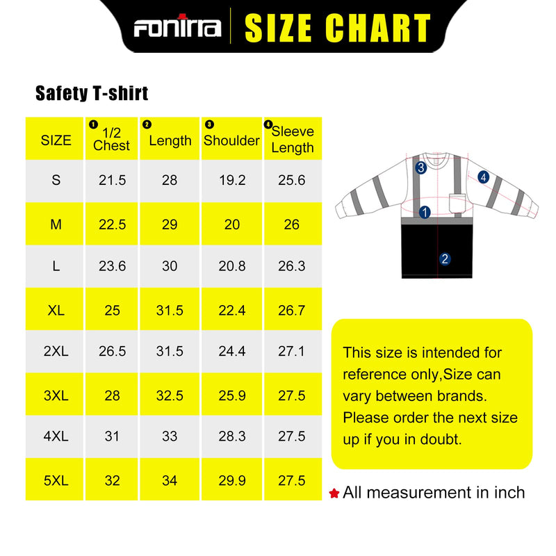 FONIRRA 3pcs Safety Reflective High Visibility T Shirts for Men with Long Sleeve Construction Work Shirts ANSI Class 3 Large Orange_3pcs