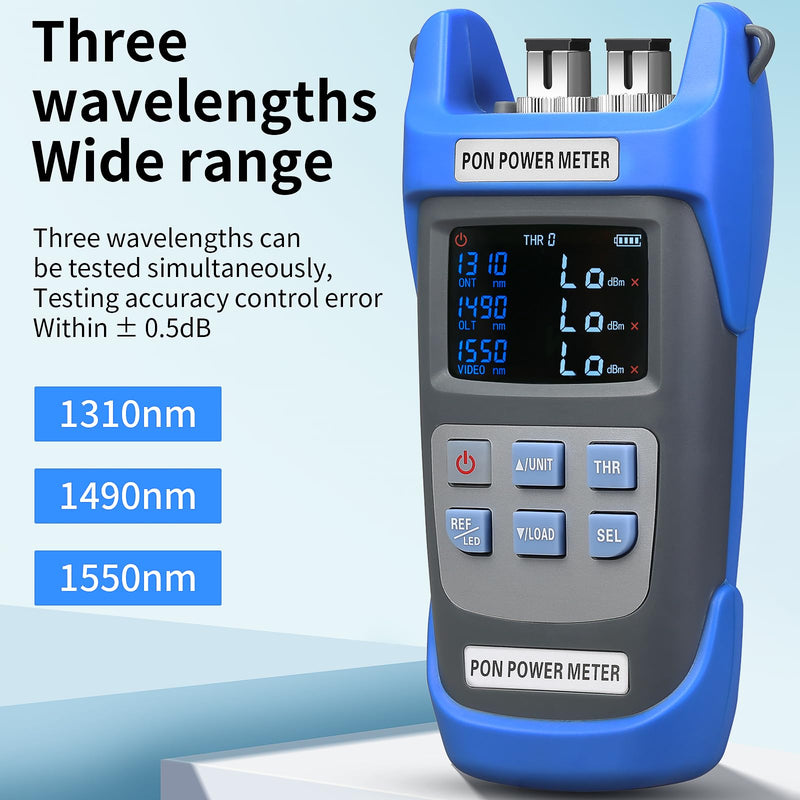[Australia - AusPower] - Rechargeable Fiber Optic PON Optical Power Meter A-C330U SCUPC FCUPC Interface PON Network Tester 1310nm 1490nm 1550nm Fiber Optic Tester Handheld PON Optical Power Meter Testing Tool 