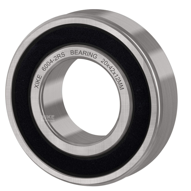 XiKe 2 Pcs 6004-2RS Double Rubber Seal Bearings 20x42x12mm, Pre-Lubricated and Stable Performance and Cost Effective, Deep Groove Ball Bearings. 6004-2RS Size 20x42x12mm