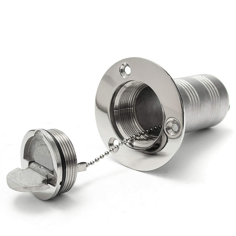 NRC&XRC 1-1/2"(38mm) Boat Gas Deck Fill/Filler with Keyless Cap 1-1/2" Marine 316 Stainless Steel Hardware for Boat Yacht Caravan 1-1/2"