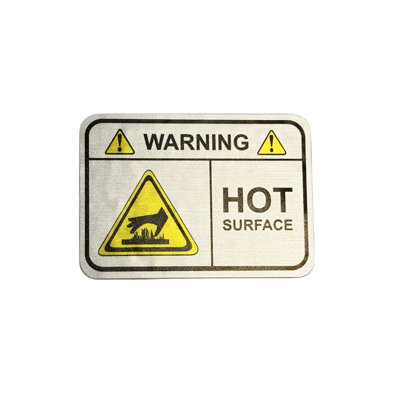 Warning Hot Surface - Metallic Label Set - Pack of 5 (3.5" X 2.5")