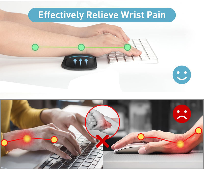 [Australia - AusPower] - Keyboard Wrist Rest Memory Foam, Easy Typing Pain Relief, Keyboard Mouse Pad Set for Computer, Laptop, Home & Office SKK-333 