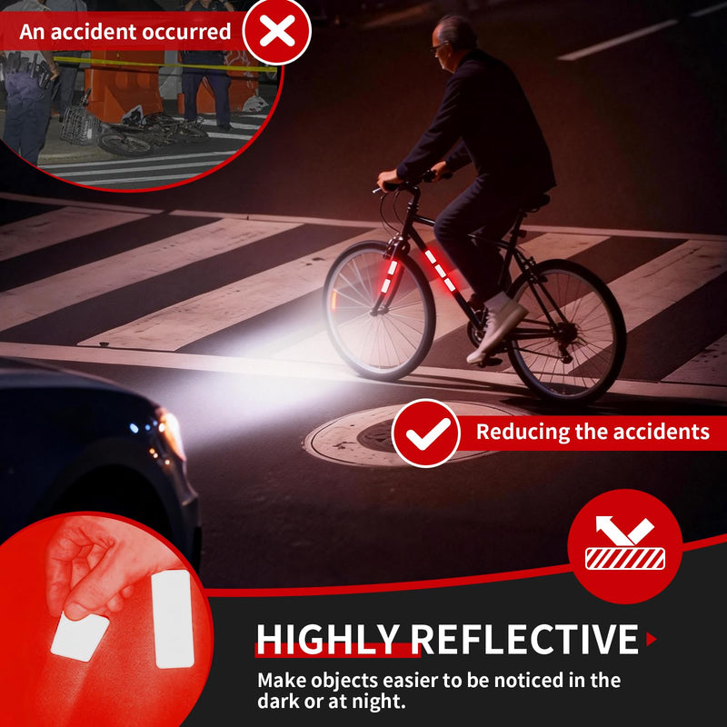 50 Pcs Super Reflection Reflective Stickers Made of 3M DG3, Red Outdoor Waterproof Safety Reflective Tape for Car/Bike/Mailbox/Helmet/Truck - Safety Stickers Red Red 50pcs