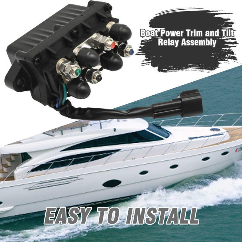 Hoypeyfiy Power Trim and Tilt Relay Assembly, Replacement for Yamaha 25-250HP Outboards 2 & 4 Stroke, 3-Wire Boat Trim Relay with Blue Green Black Wires, Replaces 61A-81950-00-00 61A-81950-01-00