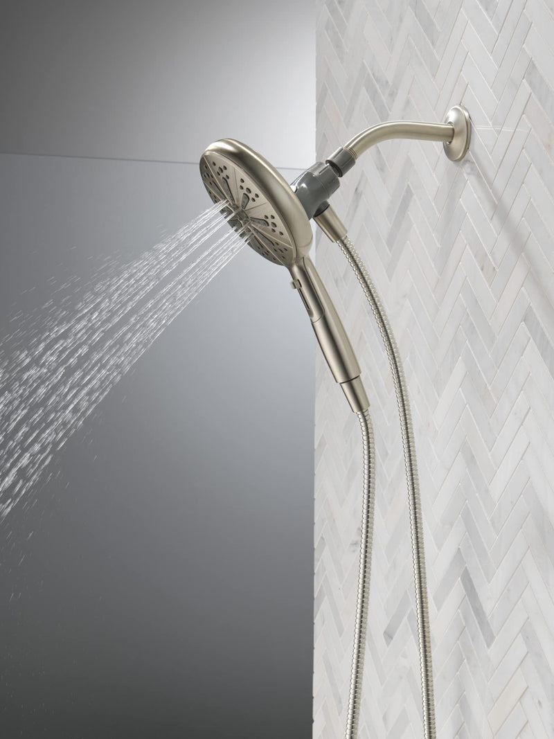 Delta Faucet 6-Spray SureDock Magnetic Shower Head with Handheld Spray, Brushed Nickel Shower Head with Hose, Showerheads & Handheld Showers, Handheld Shower Heads, Hand Shower, Stainless 75613-SN Satin Nickel