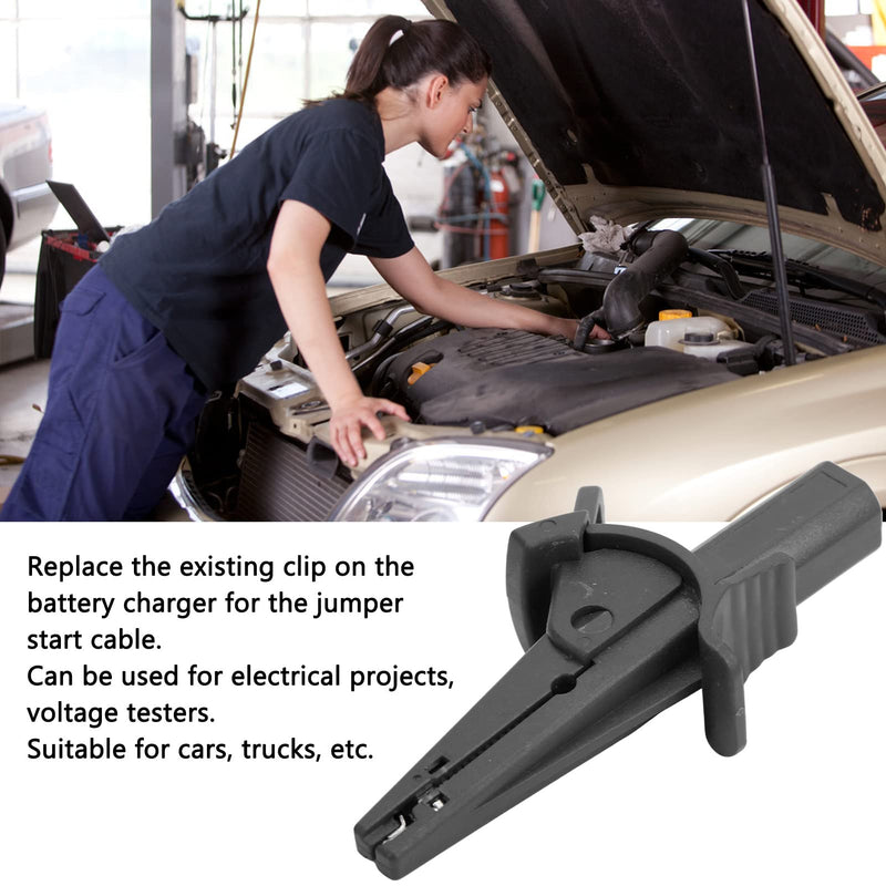 [Australia - AusPower] - Insulated Battery Clamp 20mm Opening 600V to 1000V/10A Current Test Clip for Car Trucks Electrical Projects (Black) Black 
