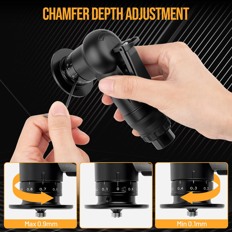 Beaiguna Pneumatic Chamfering Tool, Chamfer Tool with 6 C-Angle & 6 R-Angle Blades, Upgrade Air Chamfer Tool for 45° & Round Corner, Chamfering Tool for Metal and Wood