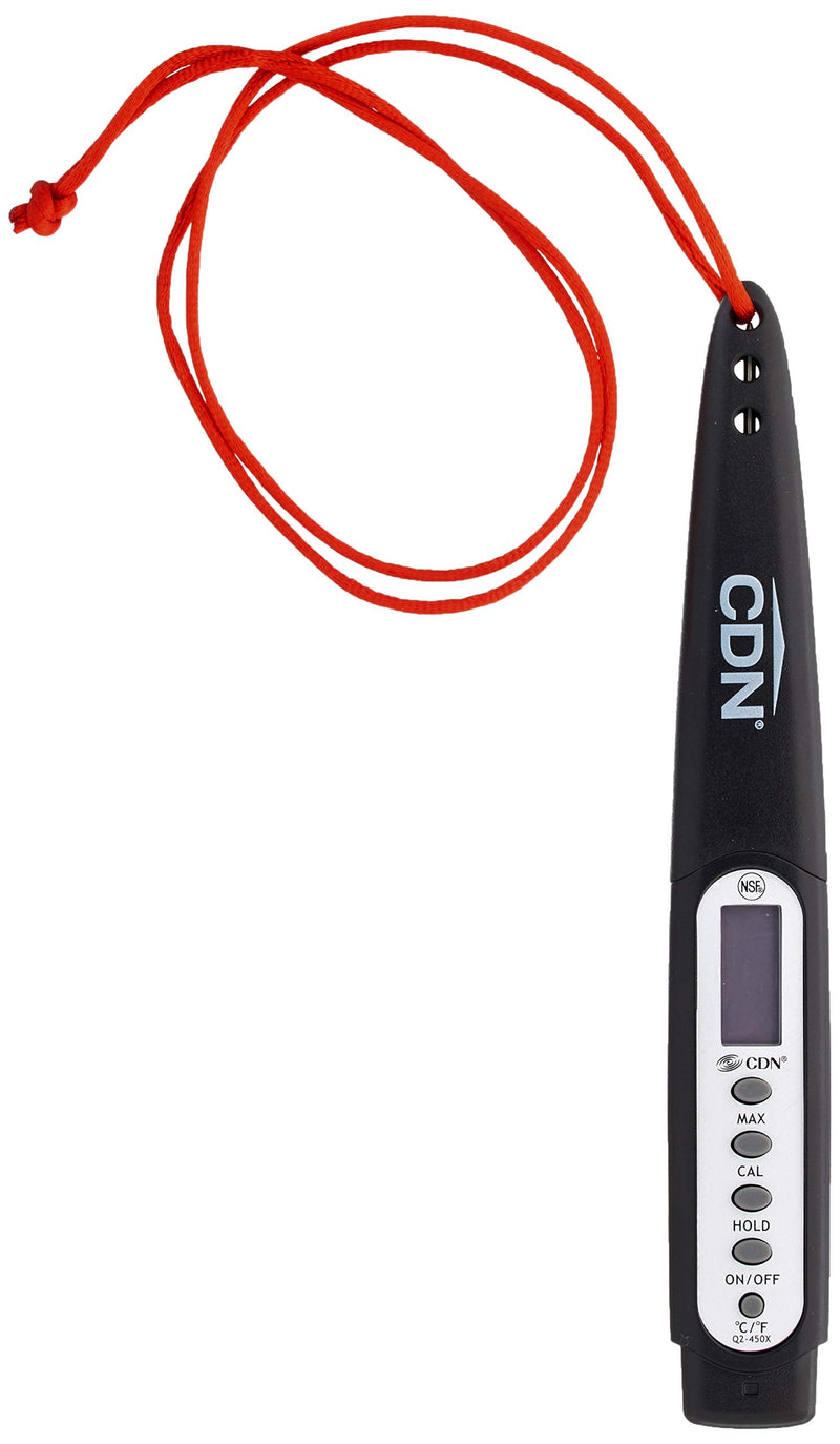 [Australia - AusPower] - CDN ProAccurate® Waterproof Digital Thermometer with Protective Sheath, Easy to Read Display, 2.75" Stem with Thin Tip, Black/White (Q2-450X) Black/White Display - 2.75" Stem 1 EA 