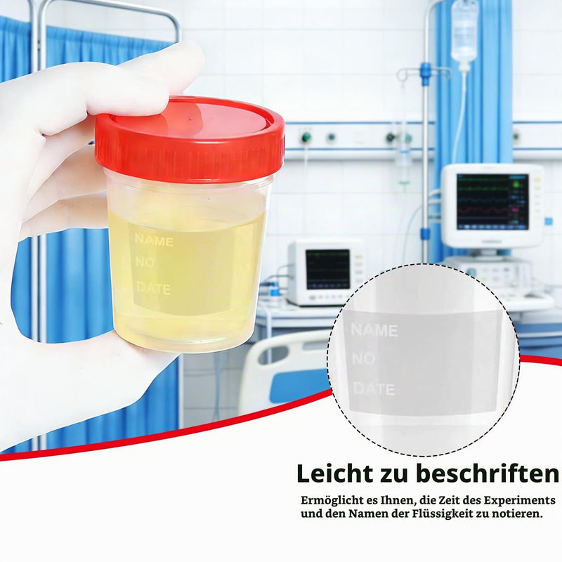 Pack of 30 Sample Cups with Screw Lid, 120 ml Graduated Urine Cup with Lid Urine Sample Cup Sample Container Urine Container for Kitchen Crafts Medicine Urine Samples