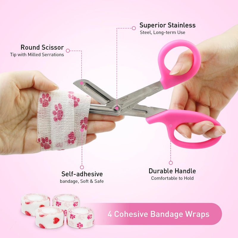 [Australia - AusPower] - Scian 13 pcs Stethoscope Case Kit, Portable Stethoscope Case Included Medical Scissor, Penlights, Nurse Accessories for Doctors Medical Students Nurses Gift, Pink 
