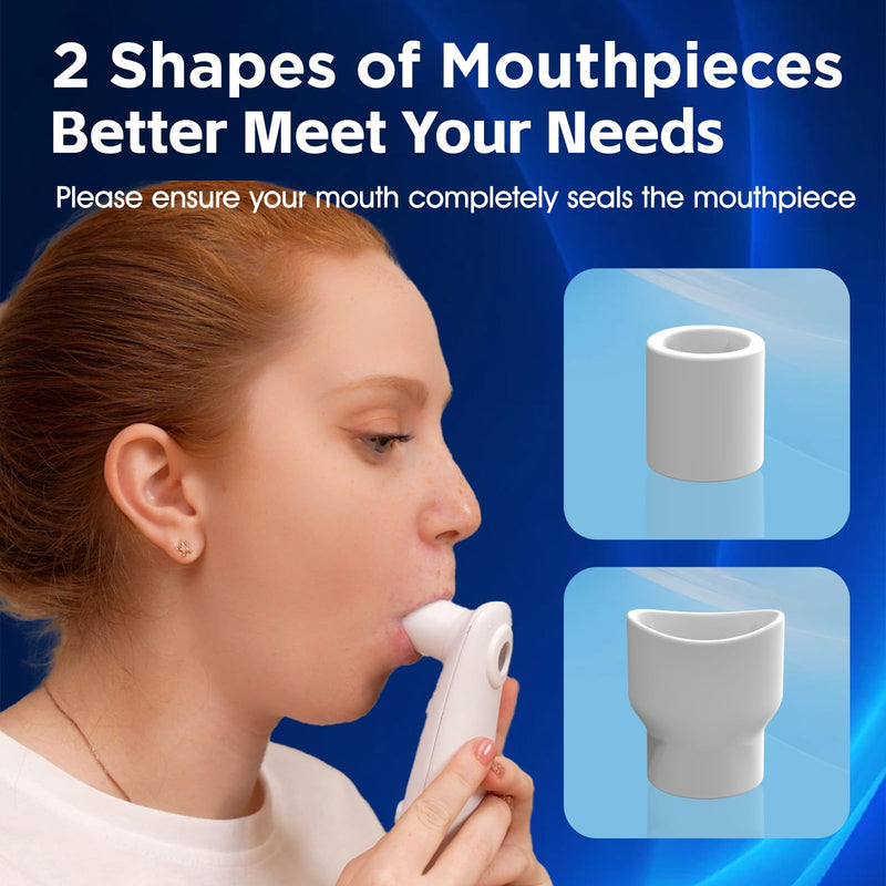 [Australia - AusPower] - Peak Flow Meter with Bluetooth APP Spirometer for Asthma COPD Monitor Tests PEF FEV1 Home Medical for Kids Adults with 300 Records Storage Function 