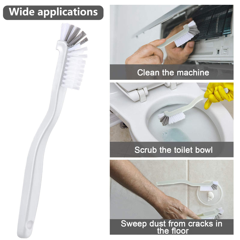 [Australia - AusPower] - Patelai 4 Pieces Cleaning Brush Sets Small Scrub Brush Household Use for Cleaning Bottle Sink Kitchen Sink Corner Dish Edge Grout Bathroom Sliding Door Window Track(White, Blue) White, Blue 