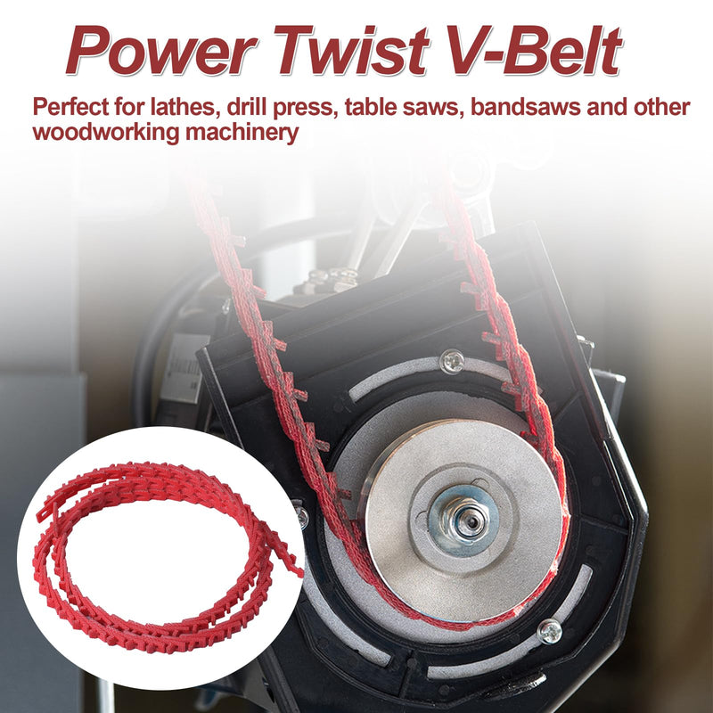 [Australia - AusPower] - 10FT Power Twist V-Belt 1/2-Inch x 10 Feet A Type, Adjustable Link V - Belt for Lathes, Drill Press, Table Saws and Other Woodworking Tools Red 