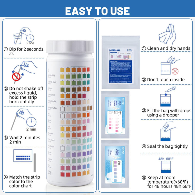 [Australia - AusPower] - 2025 All-New 21 in 1 Water Testing Kits for Drinking Water - gliship Accurate Water Test Kit for Tap, Pond, House, Well, Home, Pool Test Strips for PH, Lead, Chlorine, Hardness, Bacteria & More 