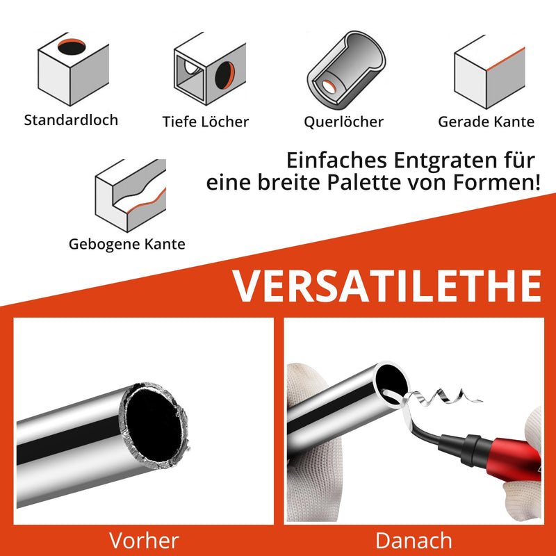 [Australia - AusPower] - GETLITOOL Deburring with 16 Blades, 360° Rotating Blade, Hand Deburrer, Metal Handle with Storage Space, Universal Deburring Tool for 3D Printers, Plastic, Stainless Steel, Aluminium, Metal (Red) 