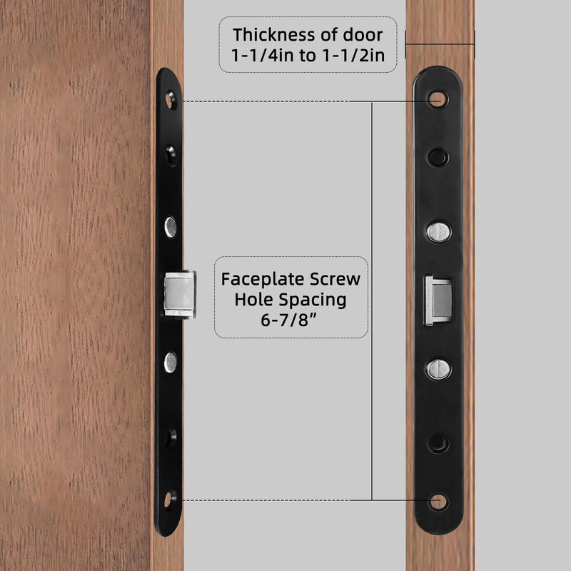 Storm Door 2 Piont Mortise Lock Body Replacement Fit for Pella Storm Door Handle Set Part (Black) 1 Pack Black