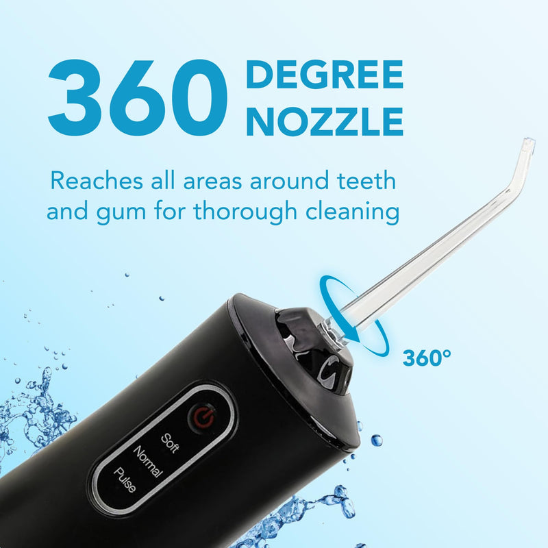 [Australia - AusPower] - PURSONIC Mario Lopez Rechargeable Water Flosser - 360° Cordless Water Flossers for Teeth and Gum Massage - 7.5ounce Tank Water Dental Flosser with 3 Modes 