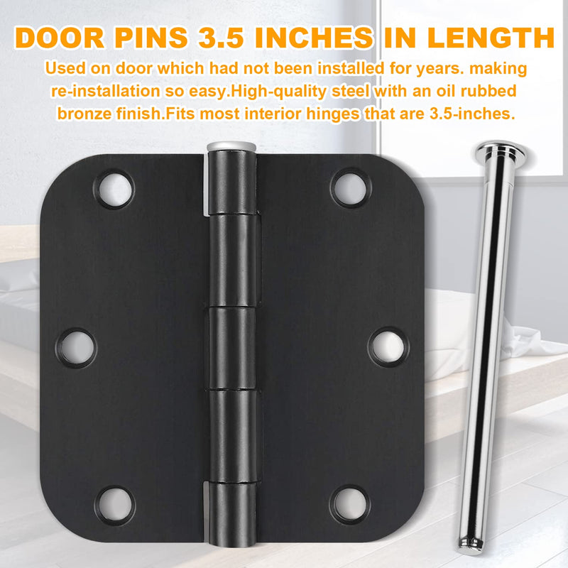 [Australia - AusPower] - Hinge Pins for Doors 3.5'' Stainless Steel Door Hinge Pins Silver (6 pcs) 