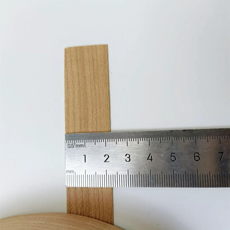 Cherry Wood Veneer Edge Banding Tape,7/8 inch ×50ft Iron On Wood Strips,Preglued Hot Melt Adhesive Edgebanding,Flexible Plywood Wood Edging for Furniture Restoration Work 1 7/8" x50'